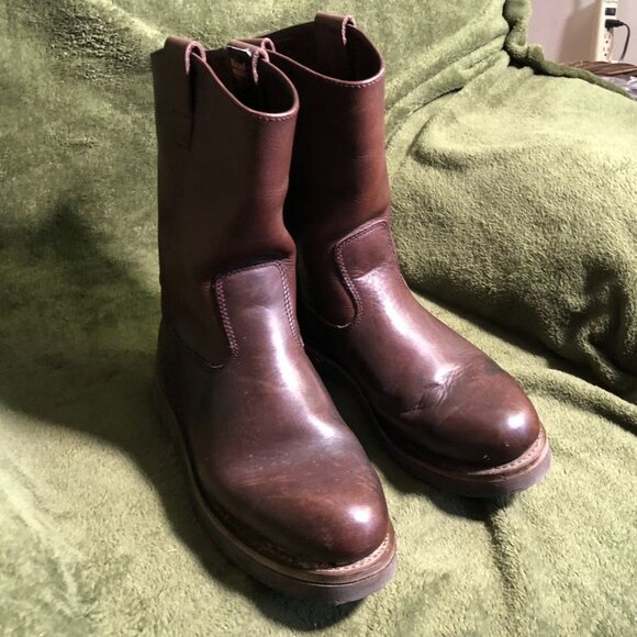 Roadmate Mens Work Boots Size 10.5 Brown Leather Pull On Mid Calf Almond Toe - Picture 5 of 15